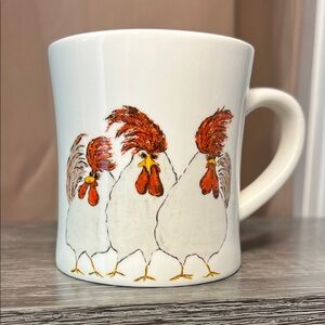 Chicken Design White Mug With Fun Sayings